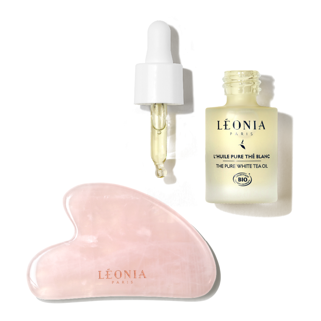 Sculpt &amp; Glow Duo - Pure White Tea Oil &amp; Rose Quartz Gua Sha